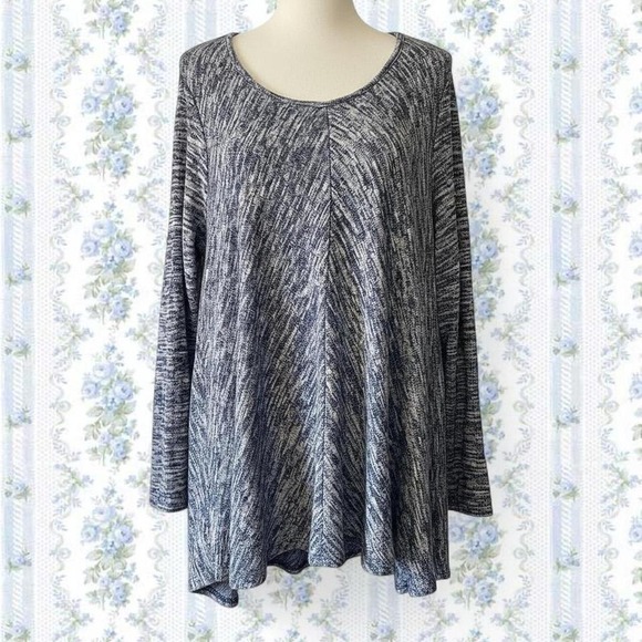 Heather Blue Faded Glory Tunic Shirt With a Relaxed Fit - Picture 2 of 3